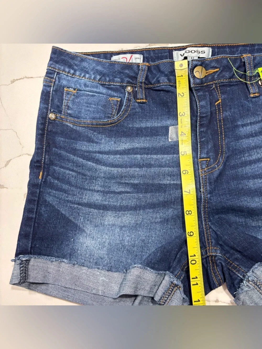 Vigoss | Marley Short Juniors Blue Denim Cuffed Jeans Shorts Size 11 Women's